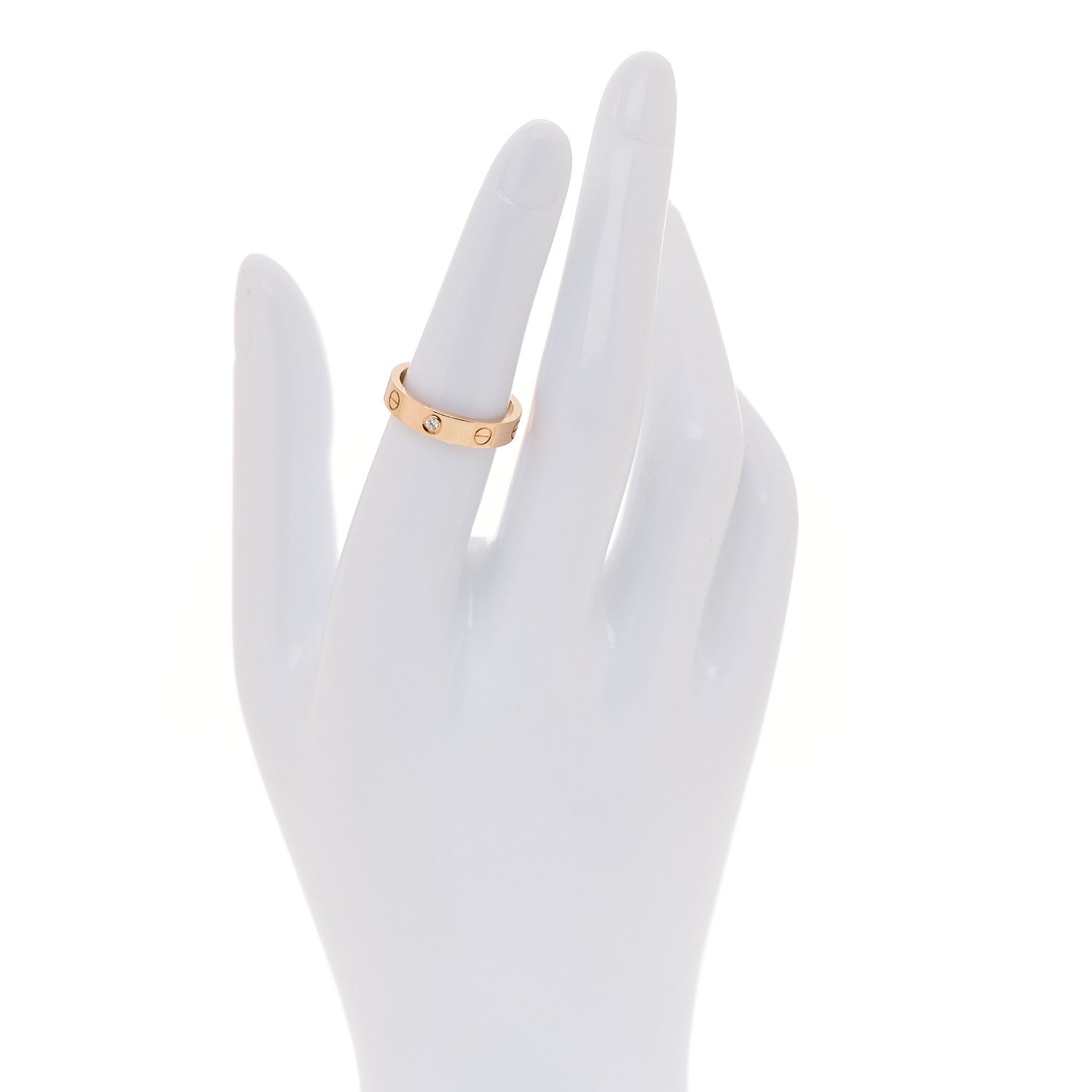 Cartier 18K Pink Gold Diamond 4mm LOVE Wedding Band Ring 52 6 2 of 4