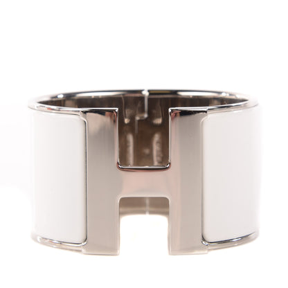 Hermes Enamel Extra Wide Clic Clac H Bracelet PM White 1 of 6