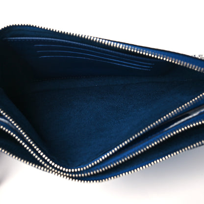 Louis Vuitton Monogram Giant Escale Double Zip Pochette Blue 6 of 10