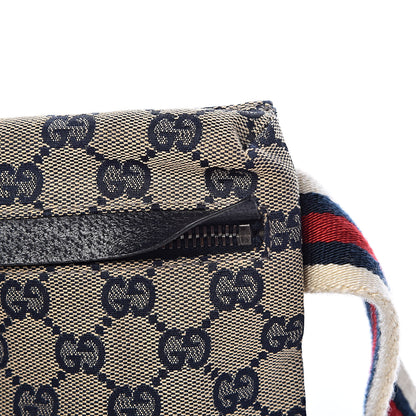 Gucci GG Monogram Web Double Pocket Belt Bag Navy 10 of 11