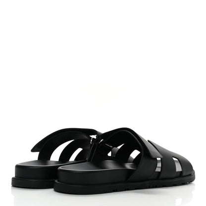 Hermes Calfskin Mens Chypre Sandals 42.5 Black 4 of 9