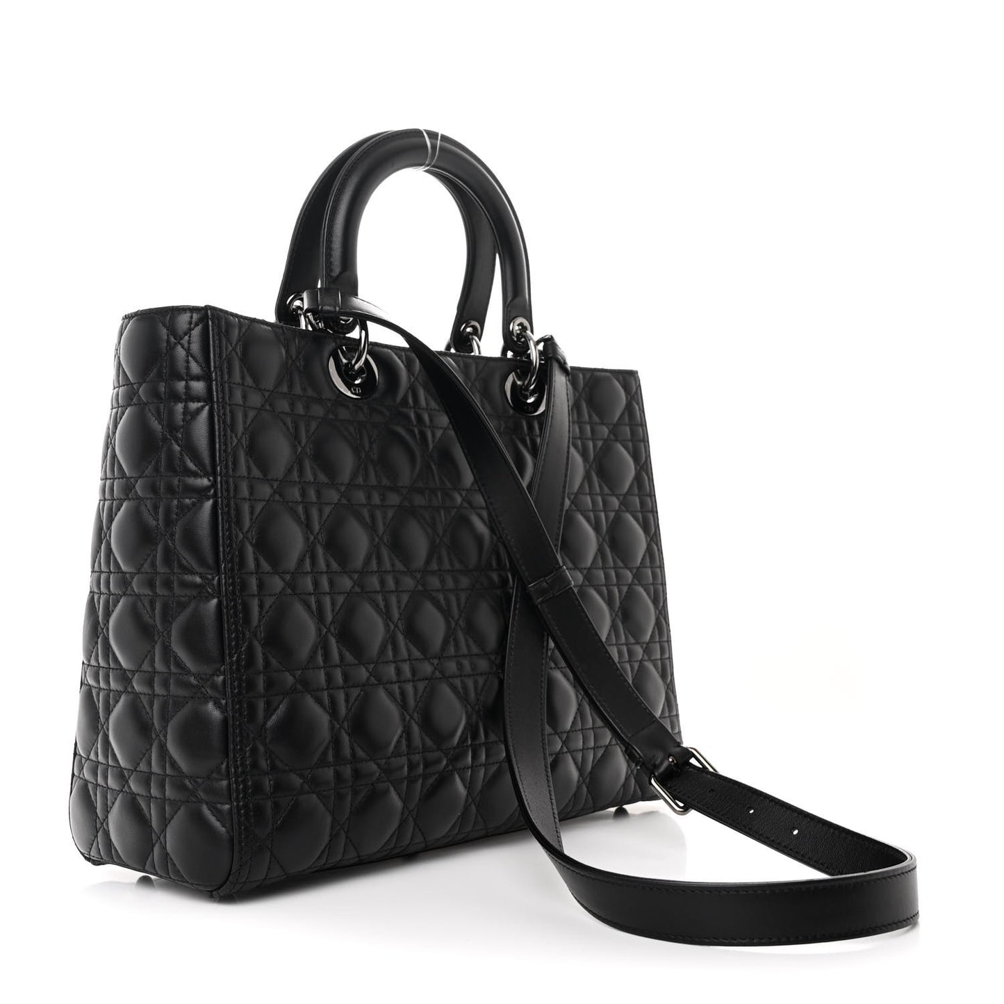 Lambskin Cannage Large Lady Dior Black