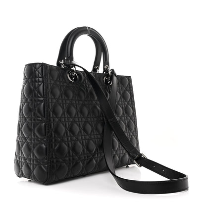 Christian Dior Lambskin Cannage Large Lady Dior Black 3 of 10
