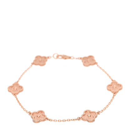 Van Cleef & Arpels 18K Rose Gold 6 Motifs Sweet Alhambra Bracelet 1 of 5