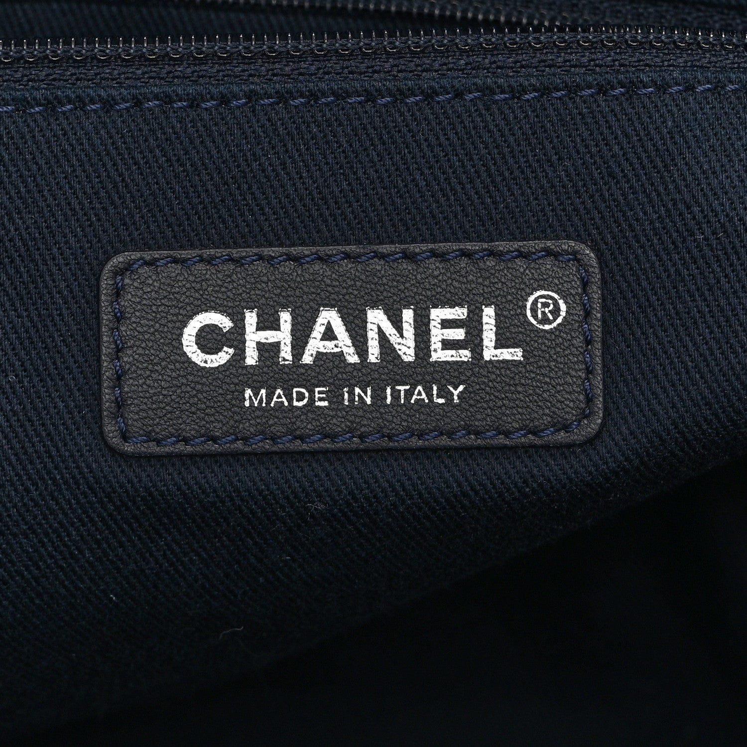Chanel Denim Small Deauville Tote Blue Orange 6 of 10