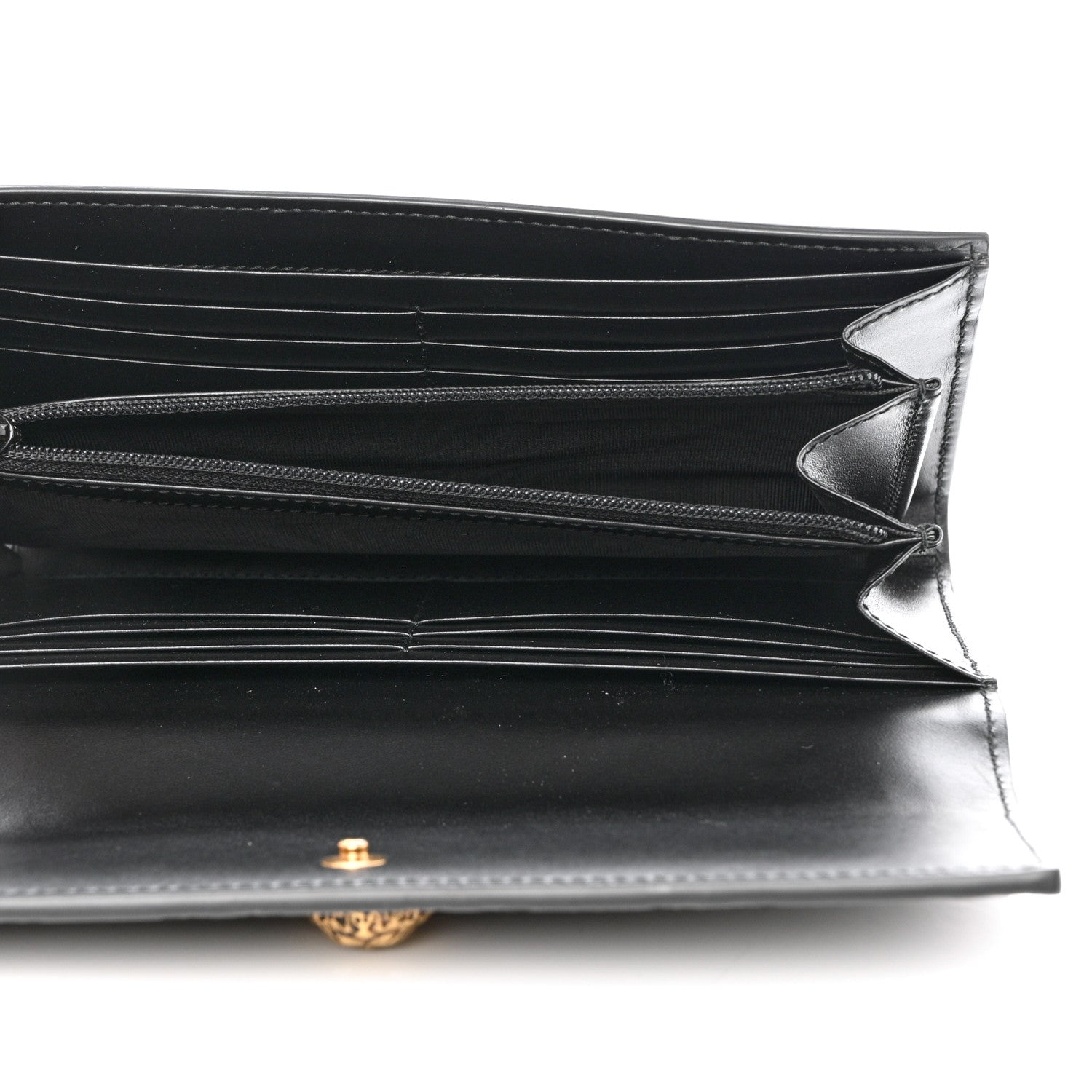 Gucci Guccissima Signature Crystal Cat Flap Wallet Black 5 of 9