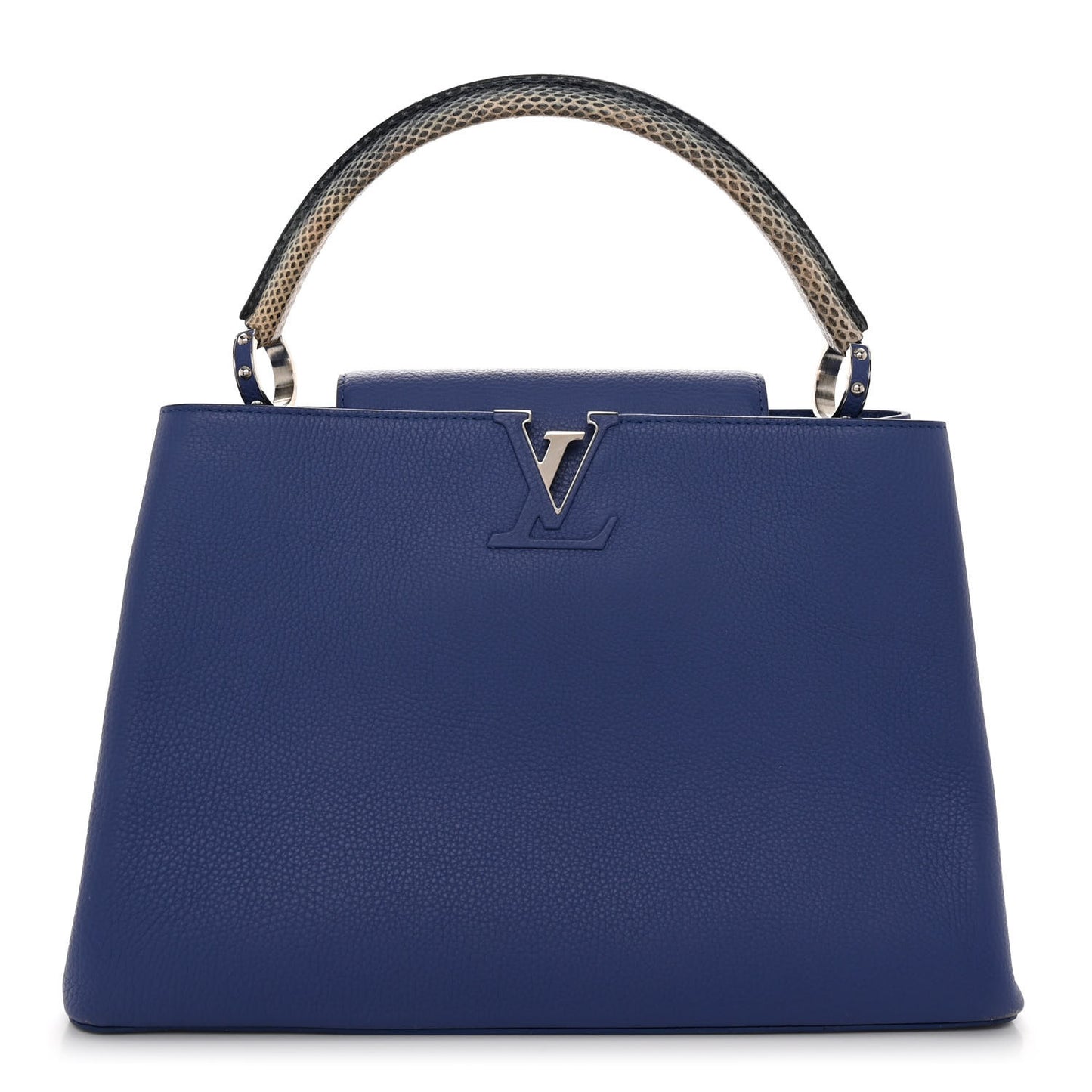 Taurillon Snakeskin Capucines MM Blue