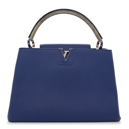 Louis Vuitton Taurillon Snakeskin Capucines MM Blue 1 of 11