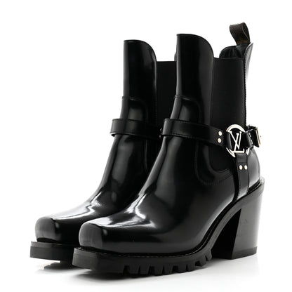 Louis Vuitton Patent Limitless Ankle Boots 39 Black 3 of 10