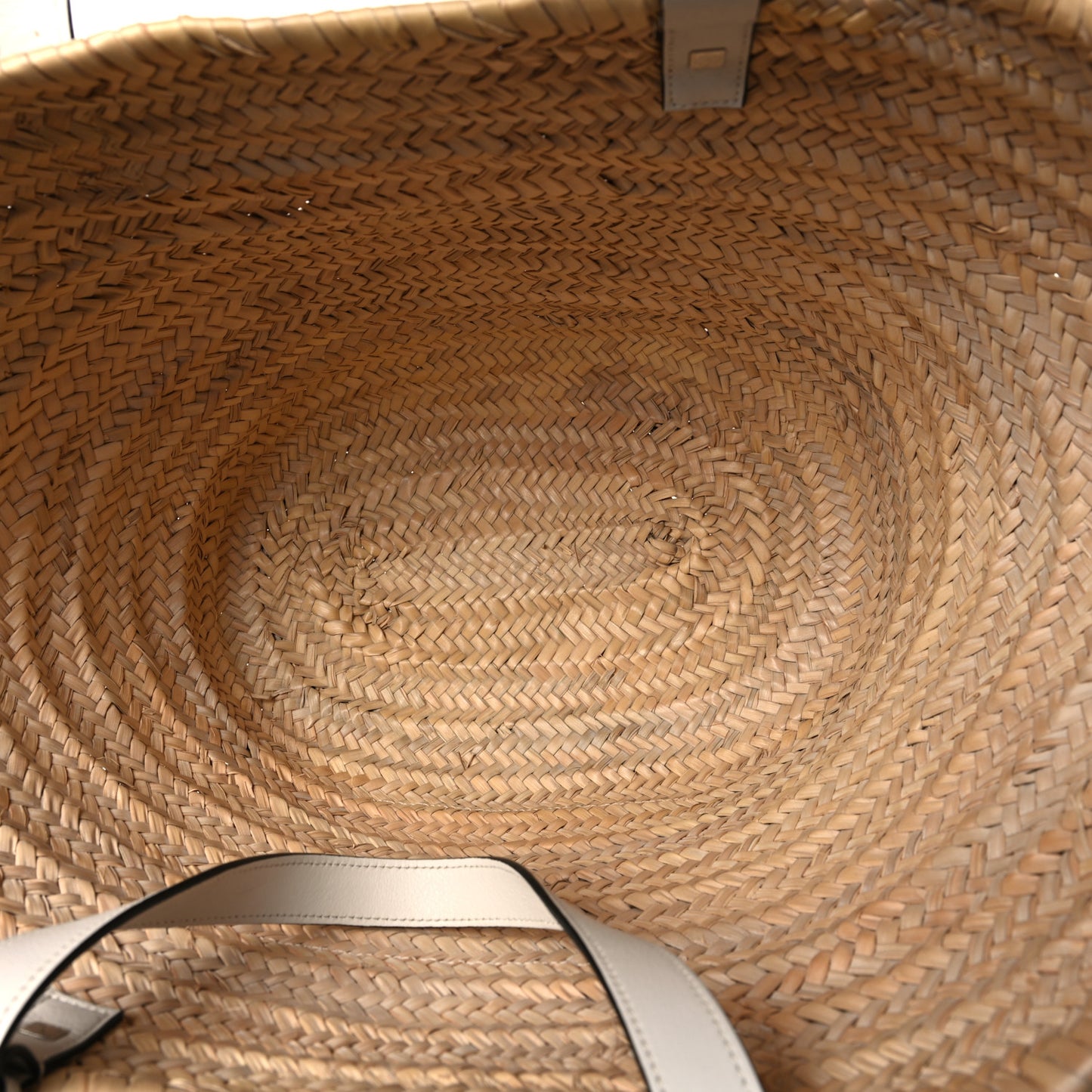 Raffia Large Basket Tote Bag White