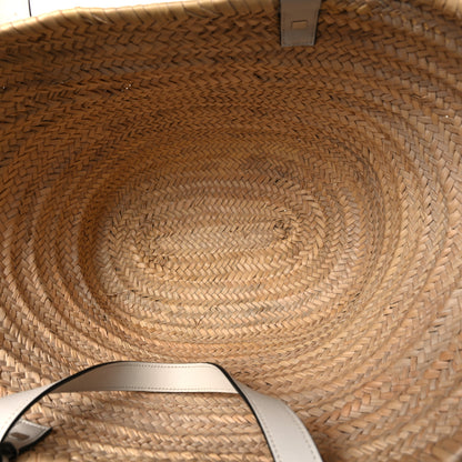 Loewe Raffia Large Basket Tote Bag White 5 of 10