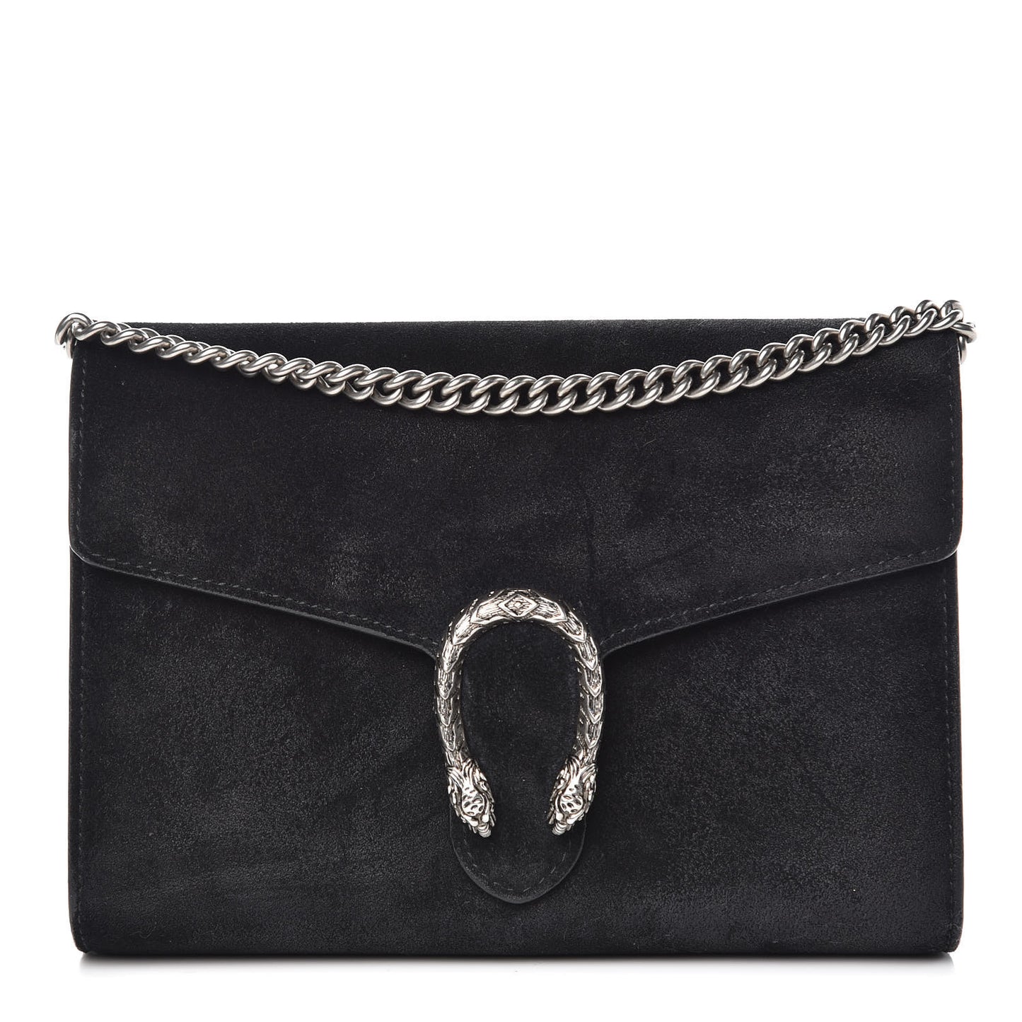 Suede Mini Dionysus Chain Wallet Black