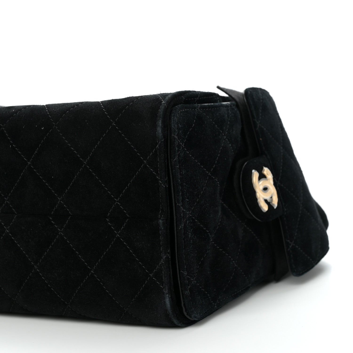 Chanel Suede Quilted Small Chanel 25 Handbag Black 10 of 11