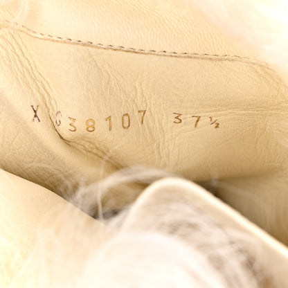 Chanel Shearling Sheepskin High Boots 37.5 Ivory Black 10 of 10