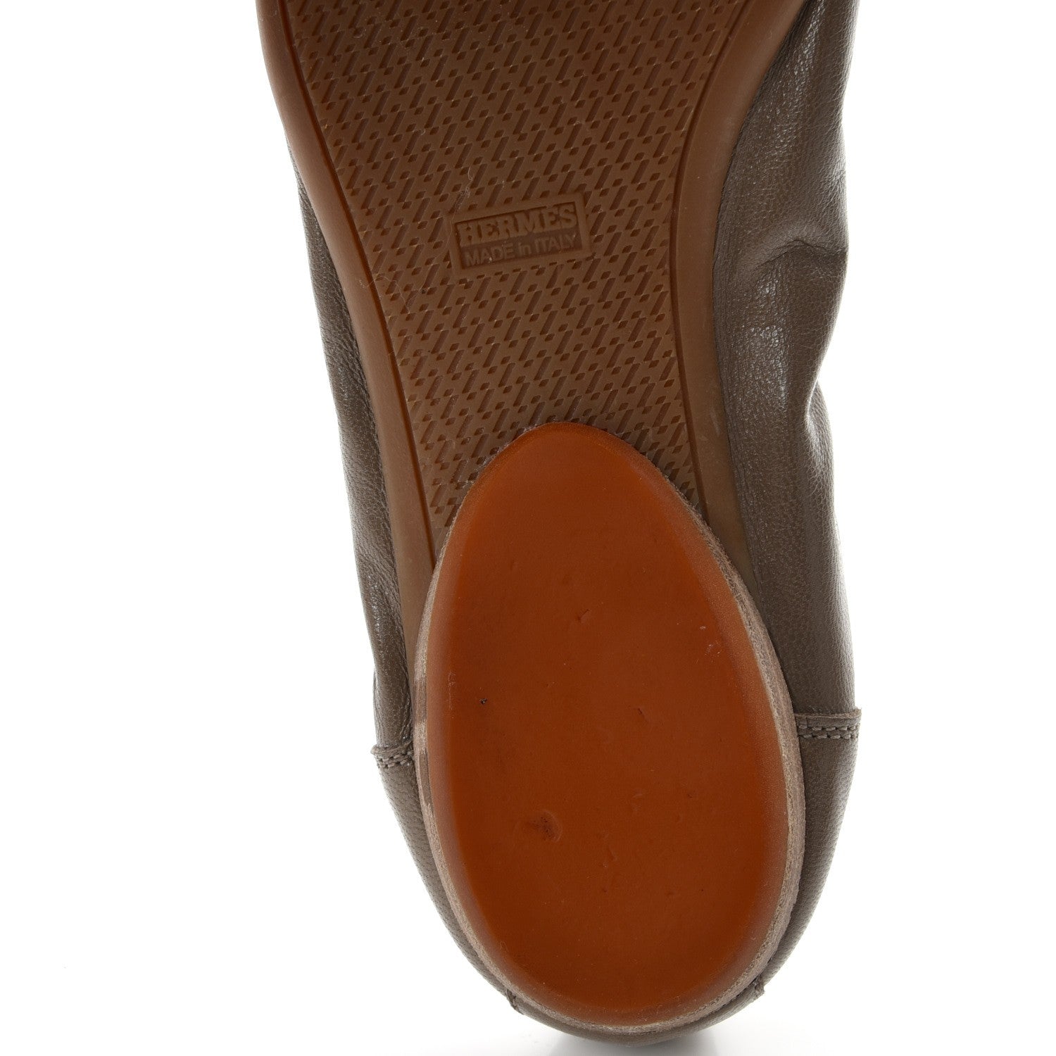 Hermes Glossy Goatskin Carina Ballerina Flats size 37 in Taupe 6 of 10