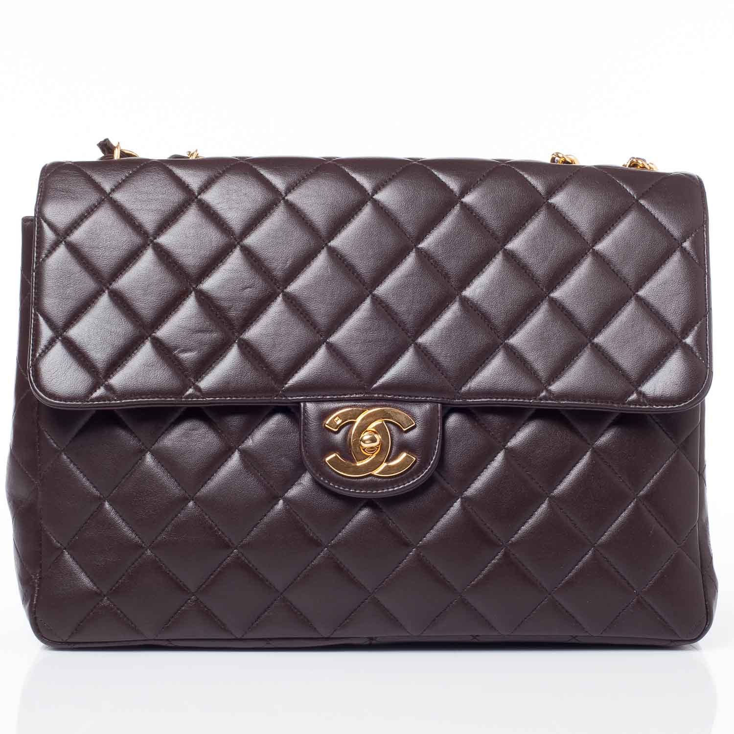 Chanel Lambskin Jumbo Single Flap Brown 1 of 10