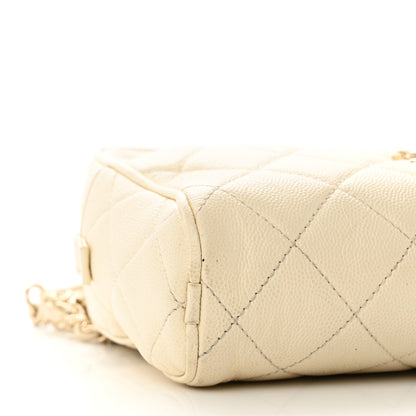 Chanel Caviar Quilted Small In & Out Camera Case White 9 of 12