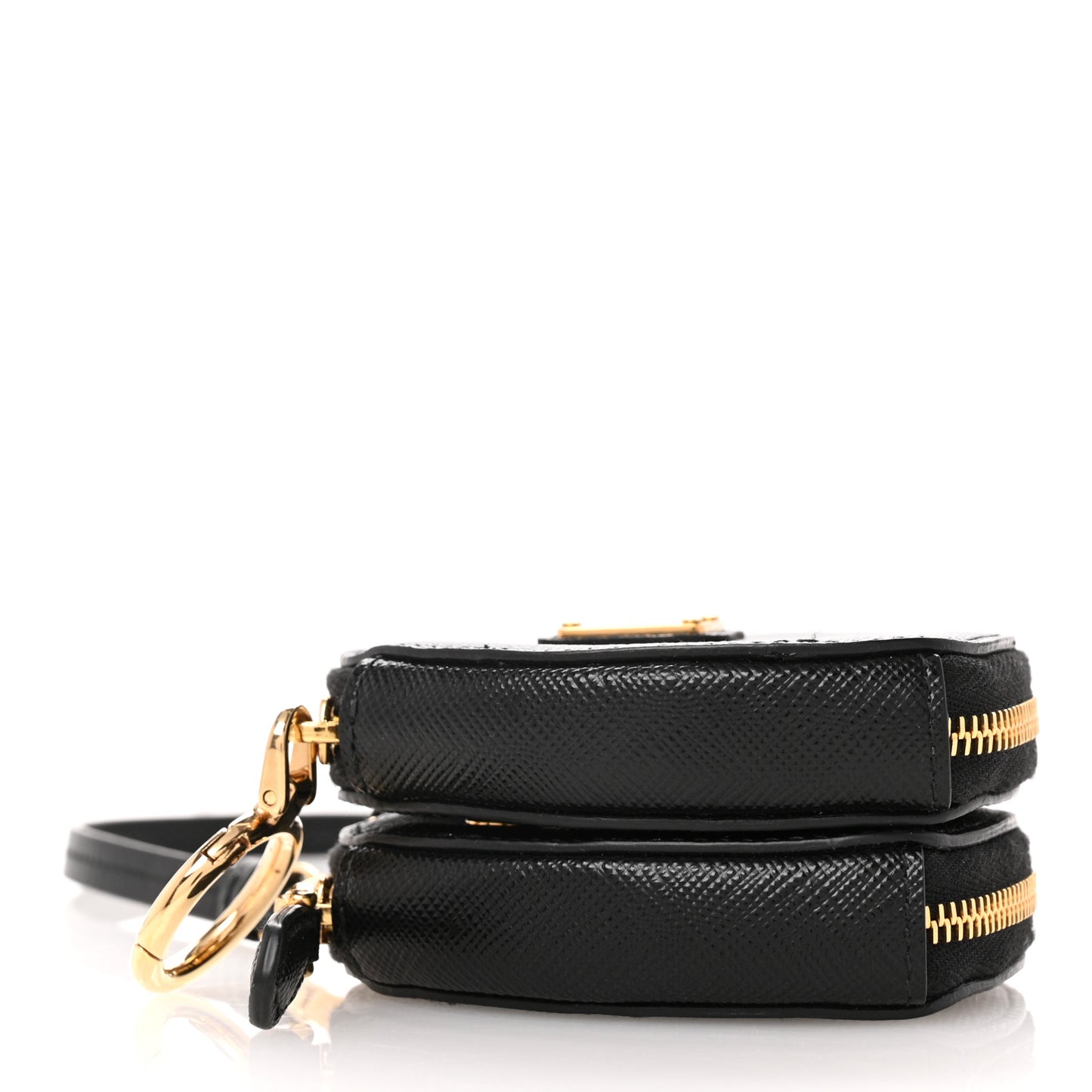 Saffiano Mini Heart Pouch Black