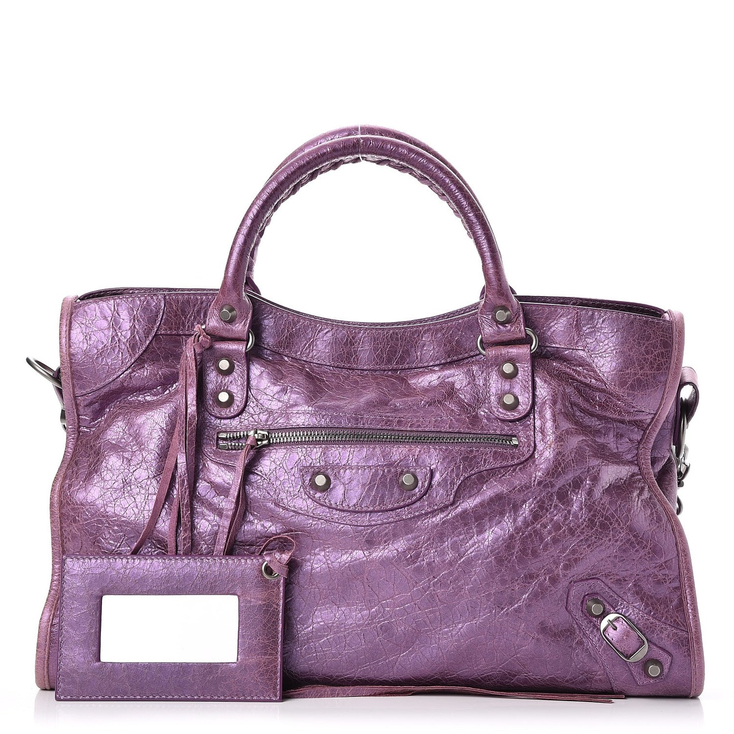 Agneau Classic Hardware City Metallic Purple