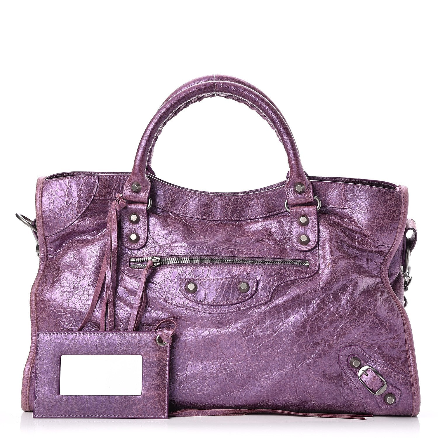 Balenciaga Agneau Classic Hardware City Metallic Purple 1 of 9