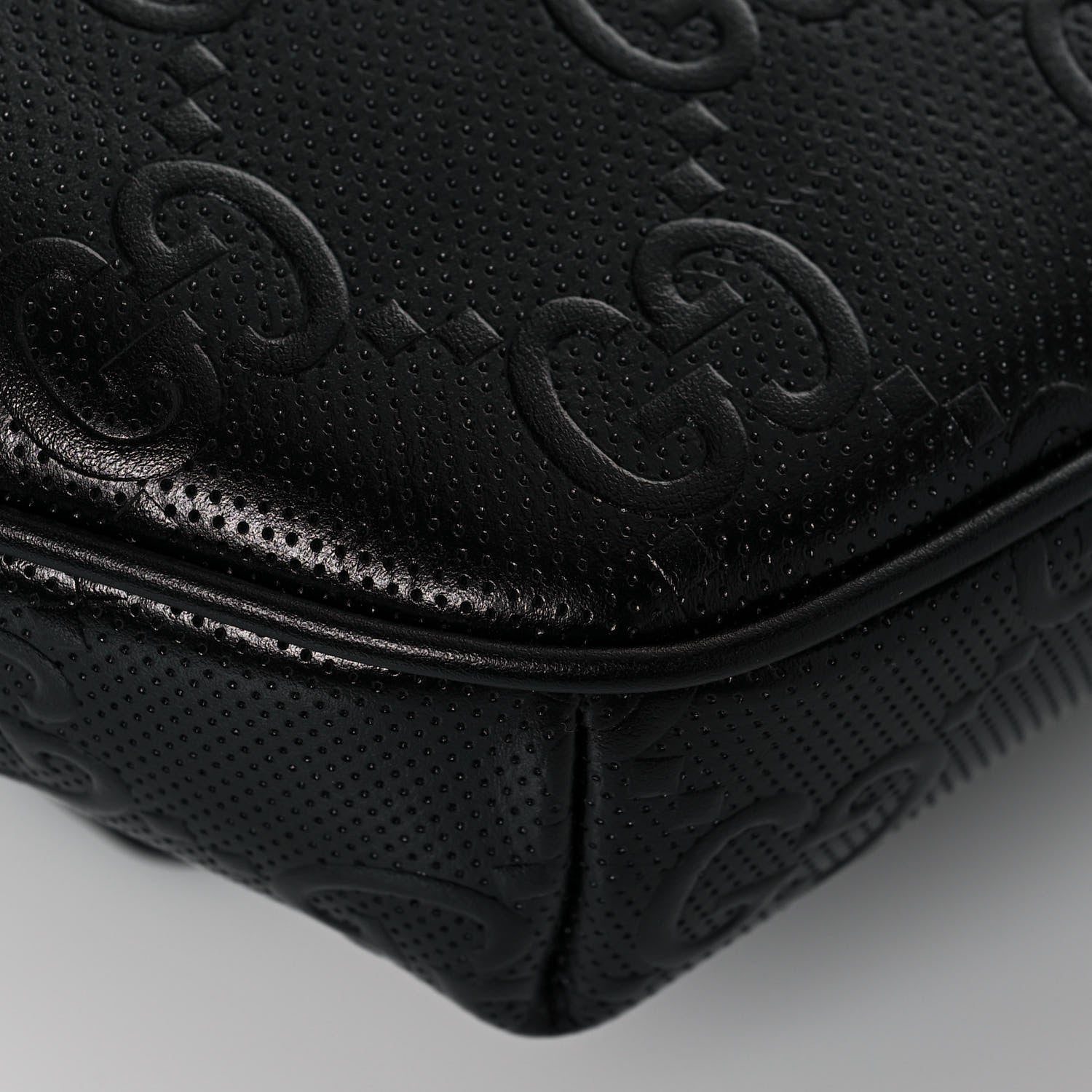 Gucci Calfskin GG Tennis Embossed Pocket Belt Bag Black 11 of 13