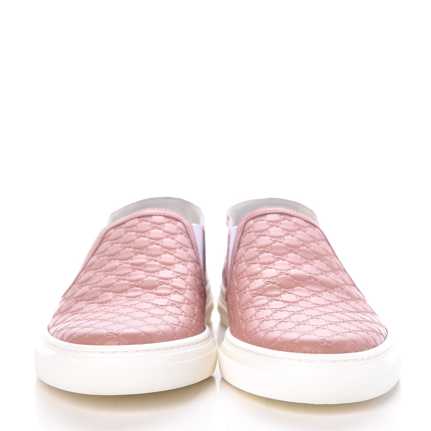 Gucci Soft Microguccissima Womens Slip On Sneakers 39.5 Soft Pink White 2 of 10