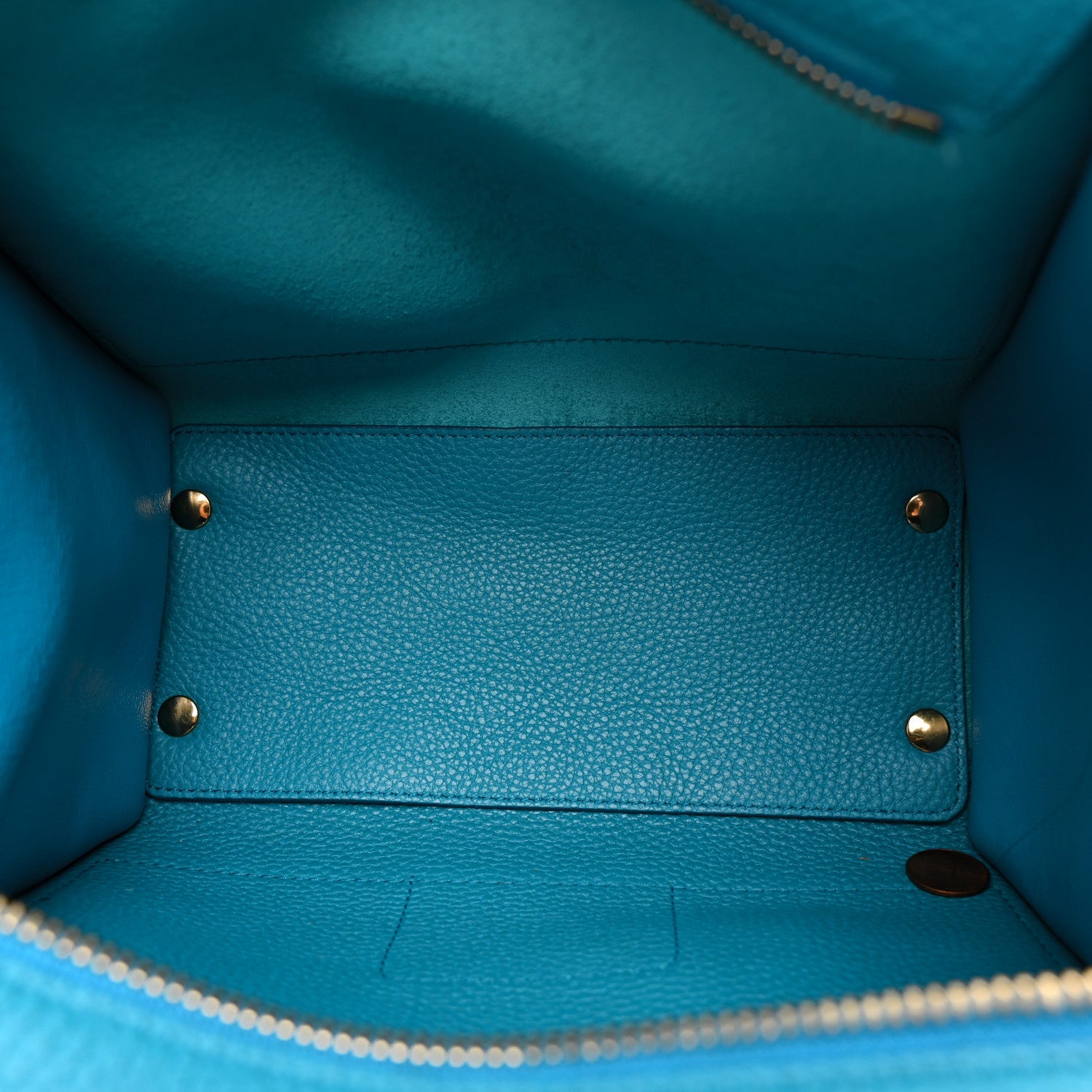 Salvatore Ferragamo Hammered Calfskin Double Handle Small Amy Tote Turquoise 5 of 18