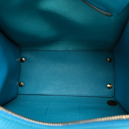 Salvatore Ferragamo Hammered Calfskin Double Handle Small Amy Tote Turquoise 5 of 18