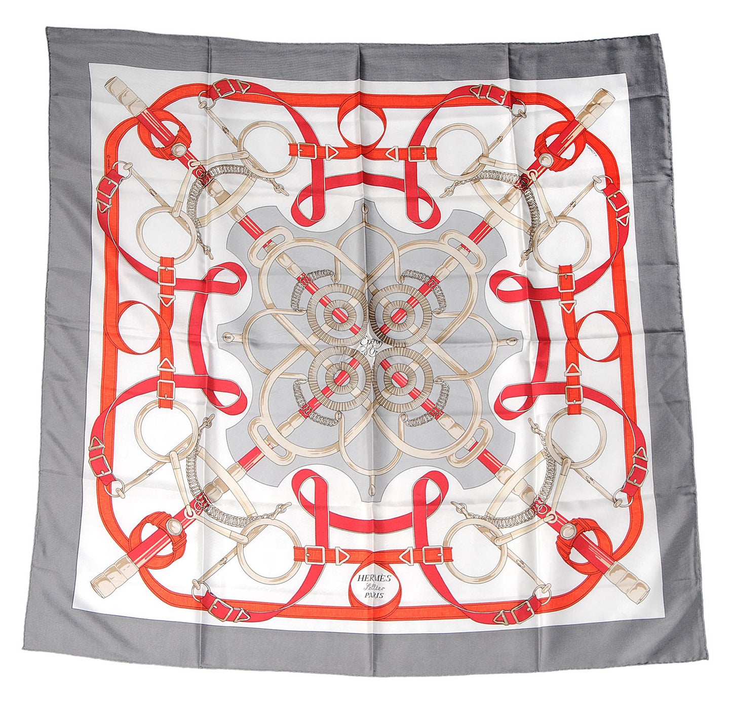 Silk Eperon D'Or Scarf 90 Grey