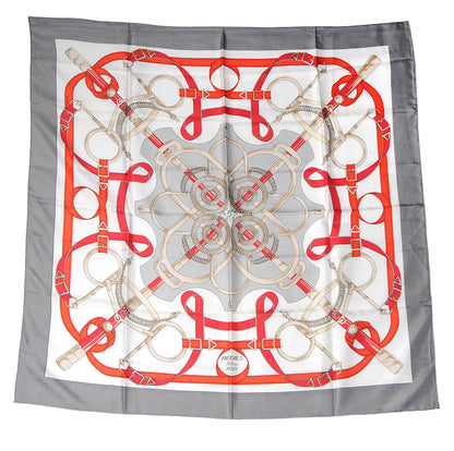 Hermes Silk Eperon D'Or Scarf 90 Grey 2 of 3