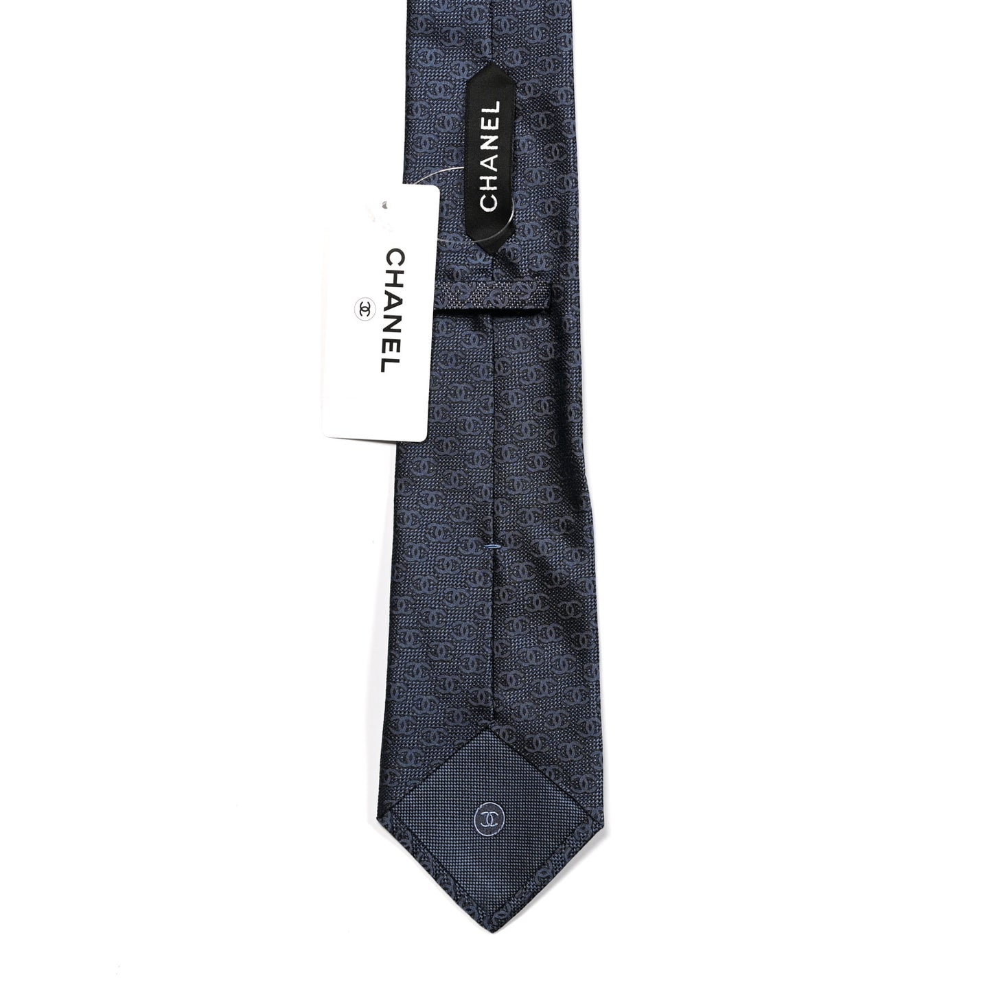 Mens Silk CC Neck Tie Blue