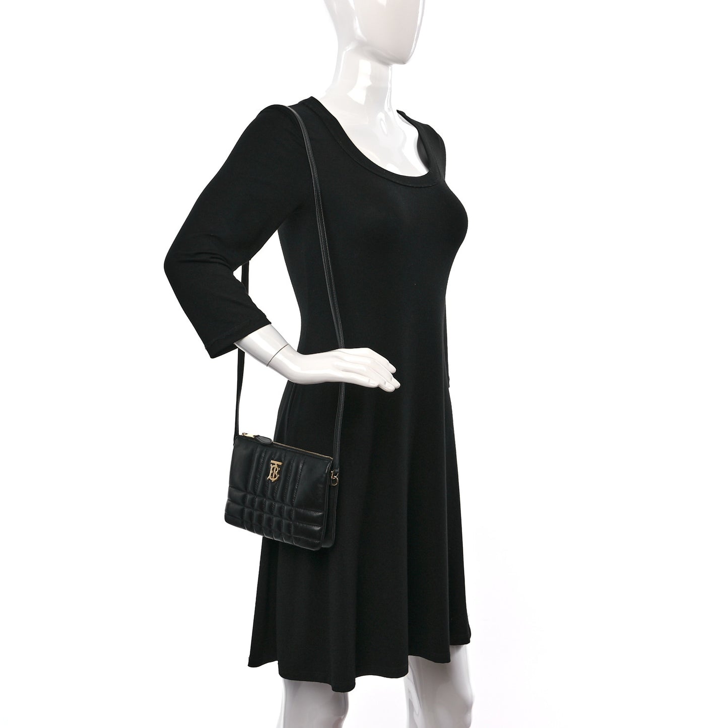 Quilted Lambskin Lola Twin Pouch Black