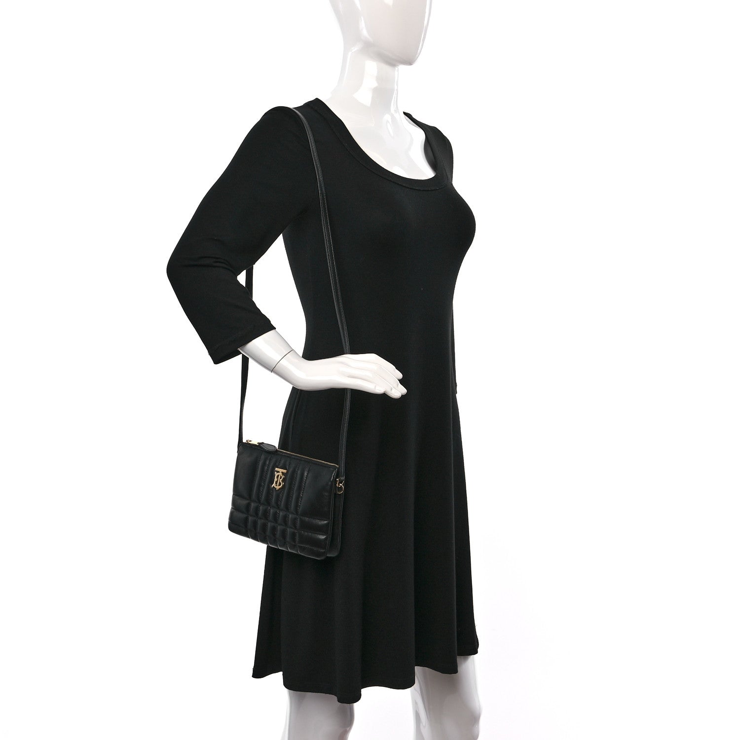 Burberry Quilted Lambskin Lola Twin Pouch Black 2 of 9