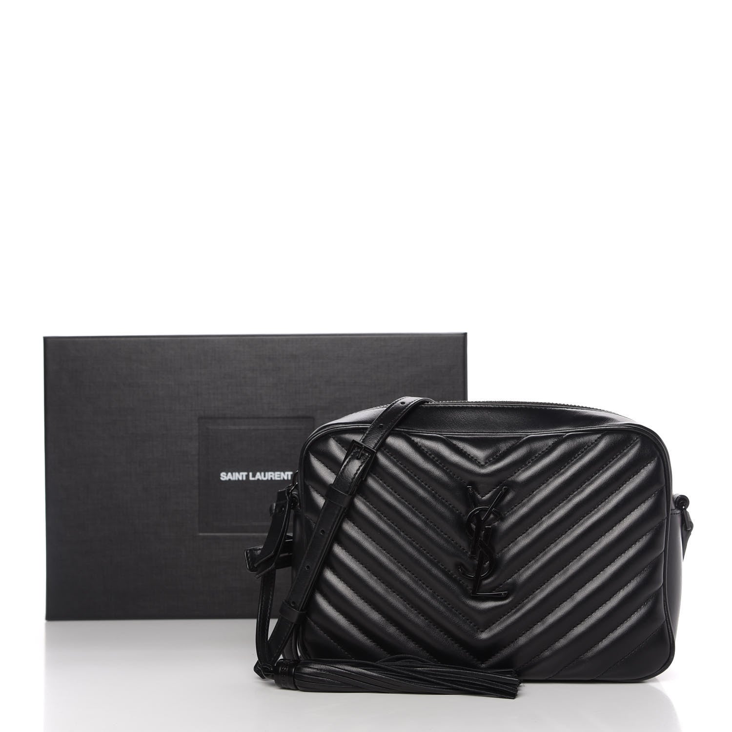 Saint Laurent Calfskin Matelasse Monogram Lou Camera Bag Black 11 of 11