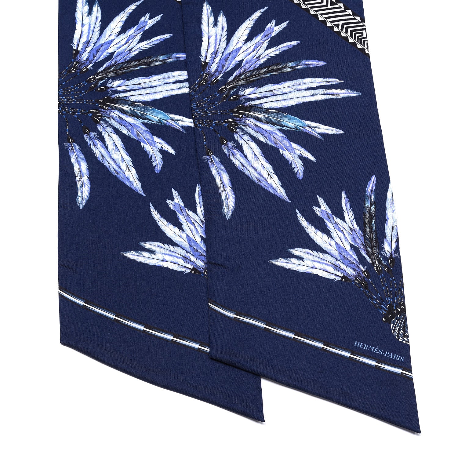 Hermes Silk Brazil Maxi Twilly Marine Bleu Roy Lavande 2 of 4