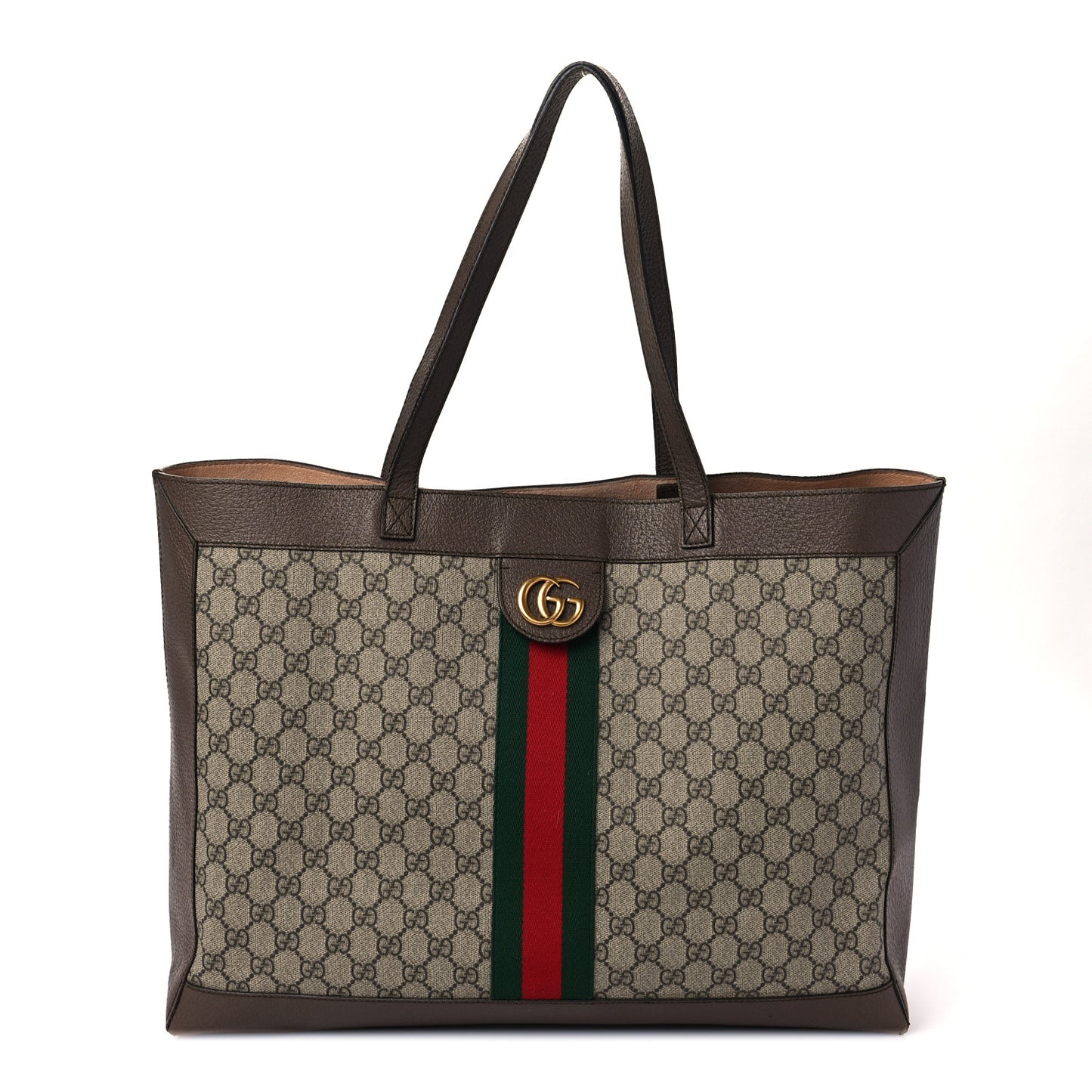 GG Supreme Monogram Web Ophidia Tote Brown
