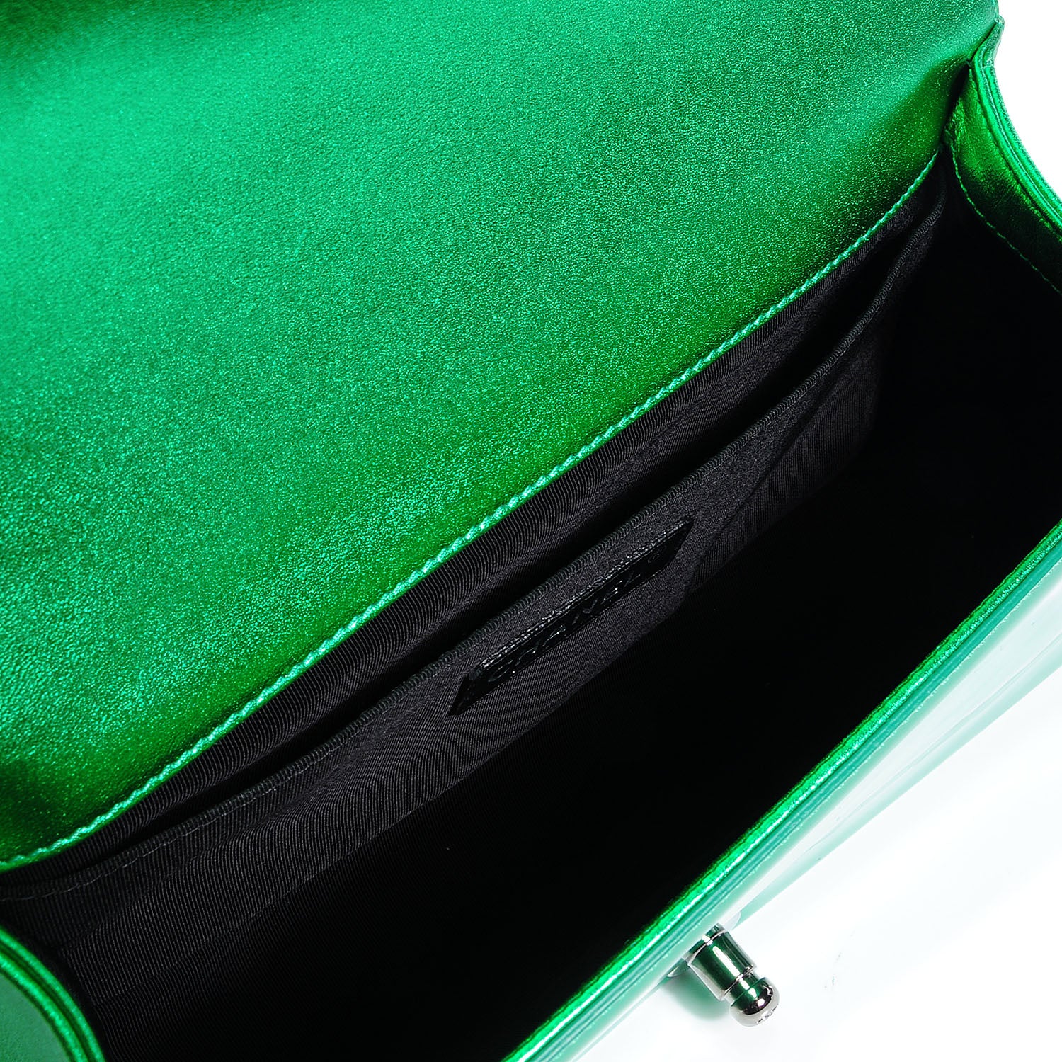 Chanel Metallic Patent Calfskin Medium Boy Flap Green 5 of 9