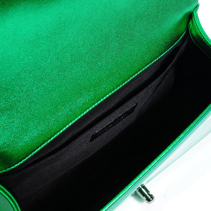 Chanel Metallic Patent Calfskin Medium Boy Flap Green 5 of 9