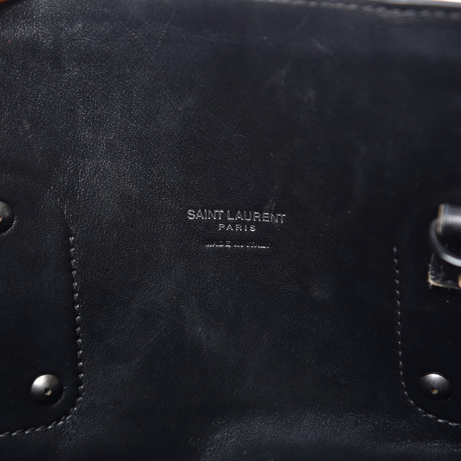 Saint Laurent Calfskin Crocodile Embossed Large Sac De Jour Carryall Black 6 of 14