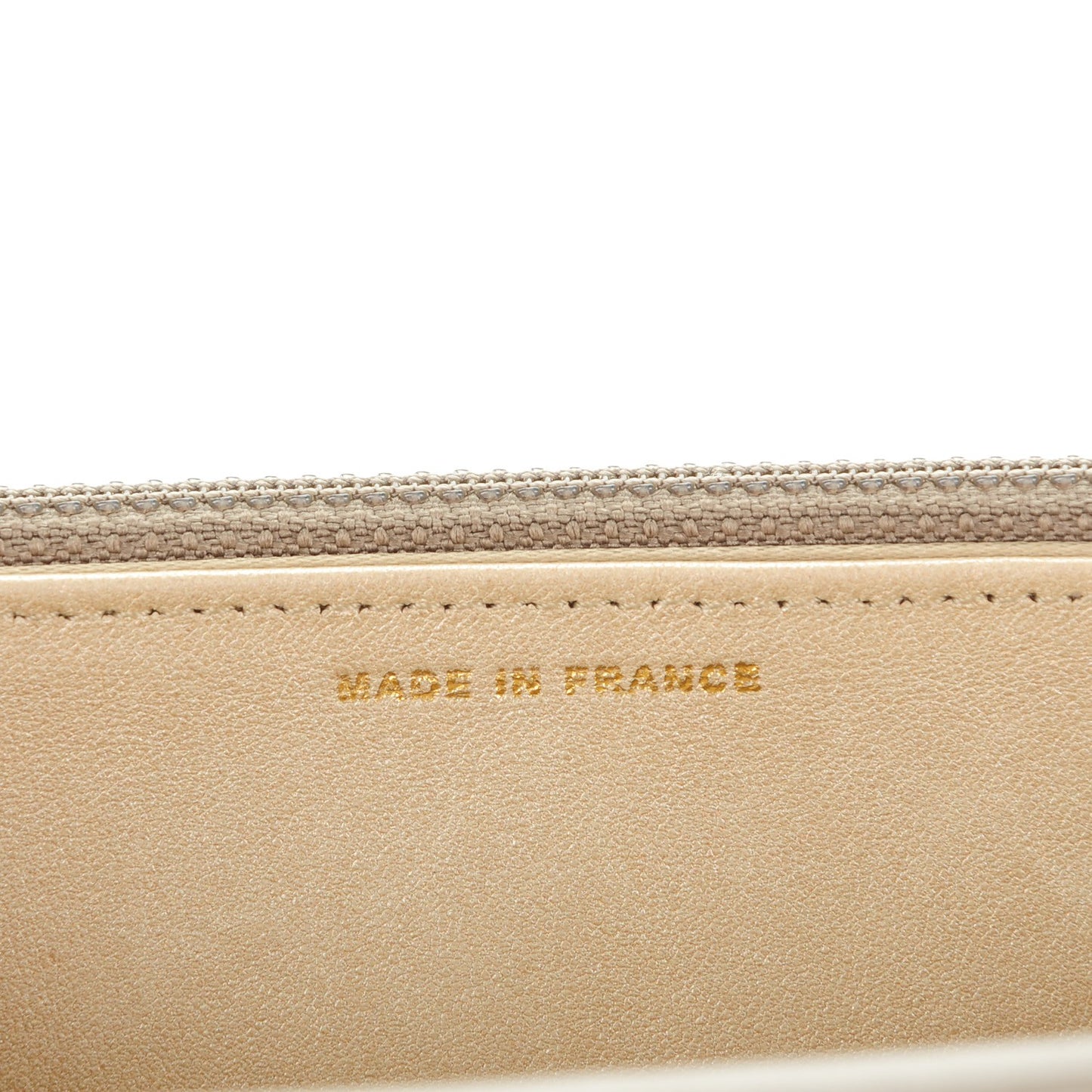 Lambskin Camellia Embossed Wallet on Chain WOC Beige