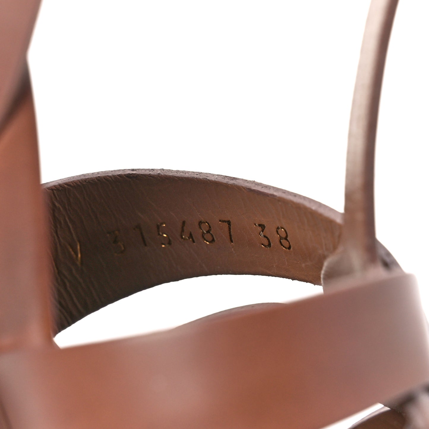 Calfskin Tribute 105 Platform Sandals 38 Amber