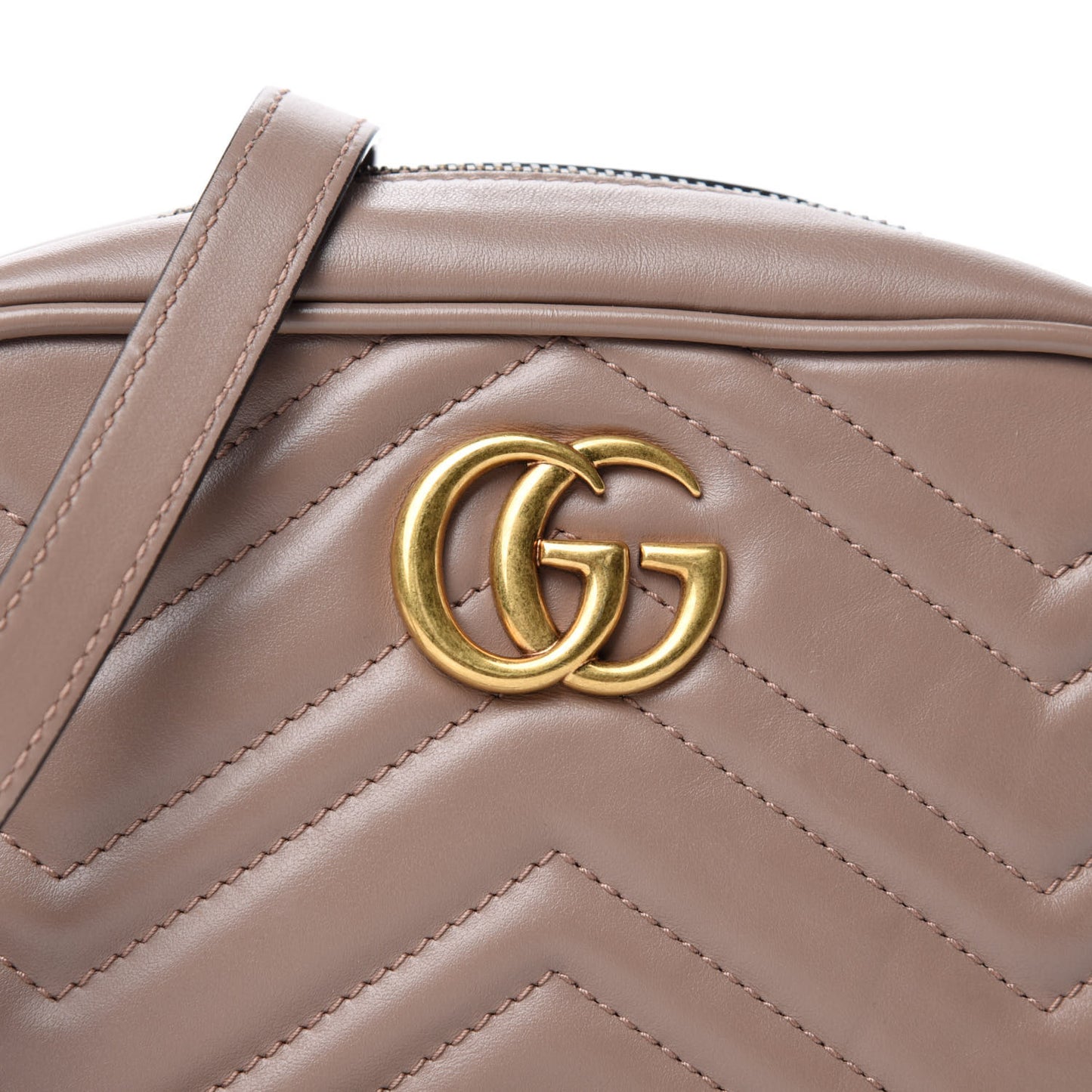 Calfskin Matelasse Mini GG Marmont Chain Shoulder Bag Porcelain Rose