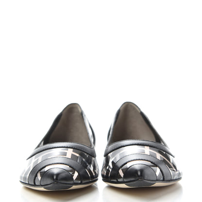 Fendi PVC Calfskin FF Colibri Ballerina Flats 37.5 Black 2 of 9