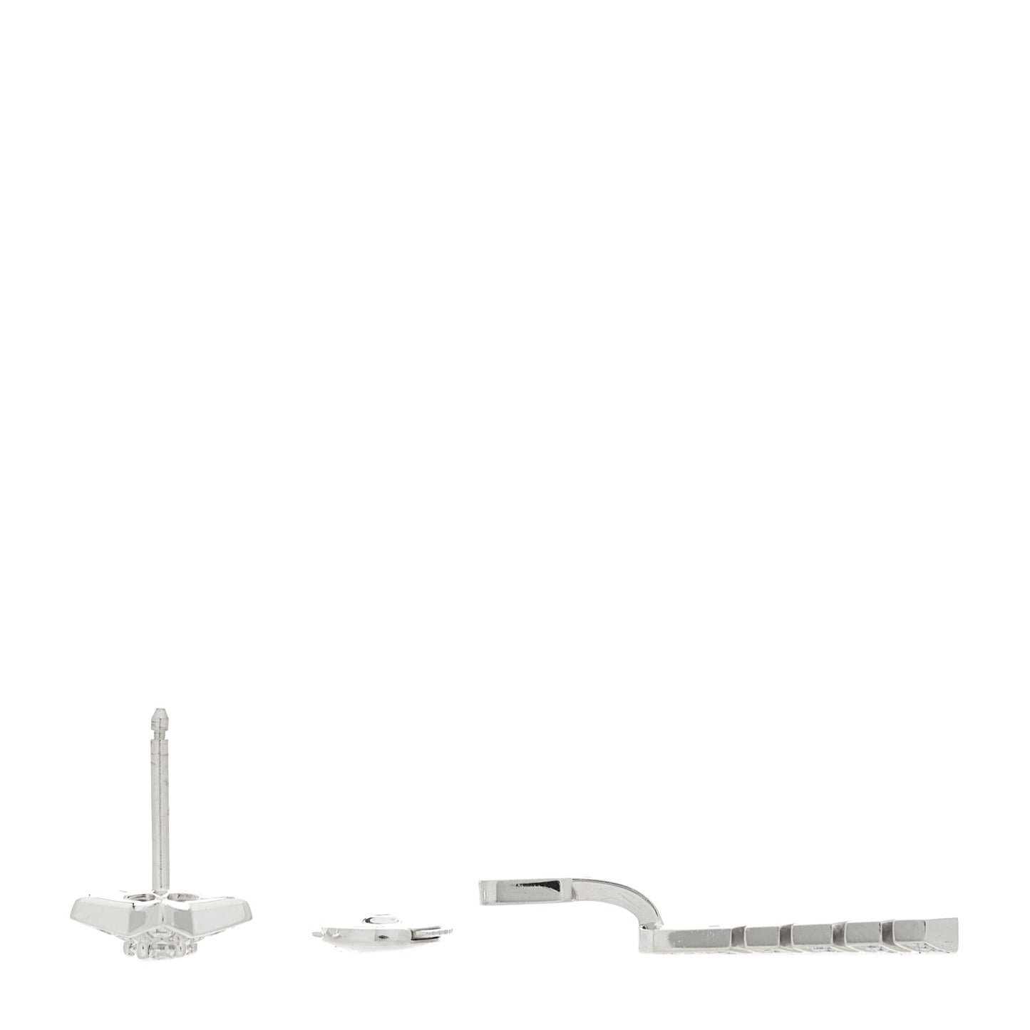 18K White Gold Diamond Comete Chevron Single Earring