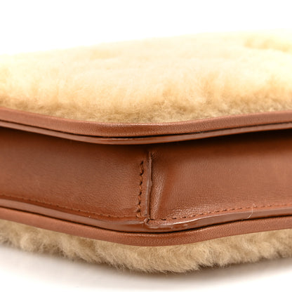 Saint Laurent Shearling Monogram Phone Holder Crossbody Brown 9 of 10