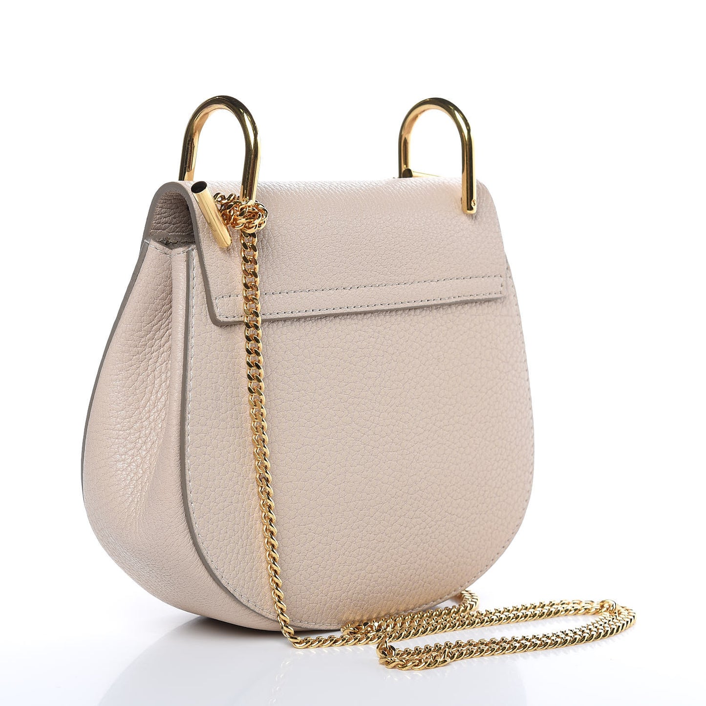 Grained Lambskin Mini Drew Shoulder Bag Abstract White