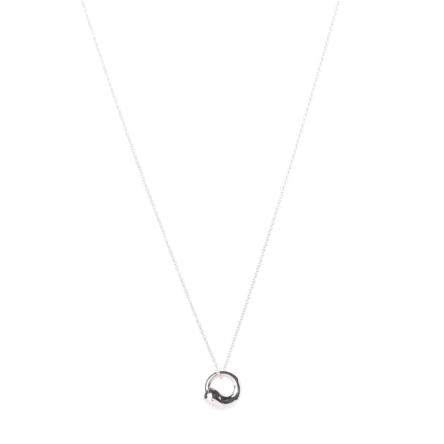 Sterling Silver 12mm Elsa Peretti Eternal Circle Pendant Necklace