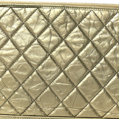 Chanel Metallic Aged Calfskin Quilted Medium Gabrielle Cosmetic Case  Gold 8 of 8