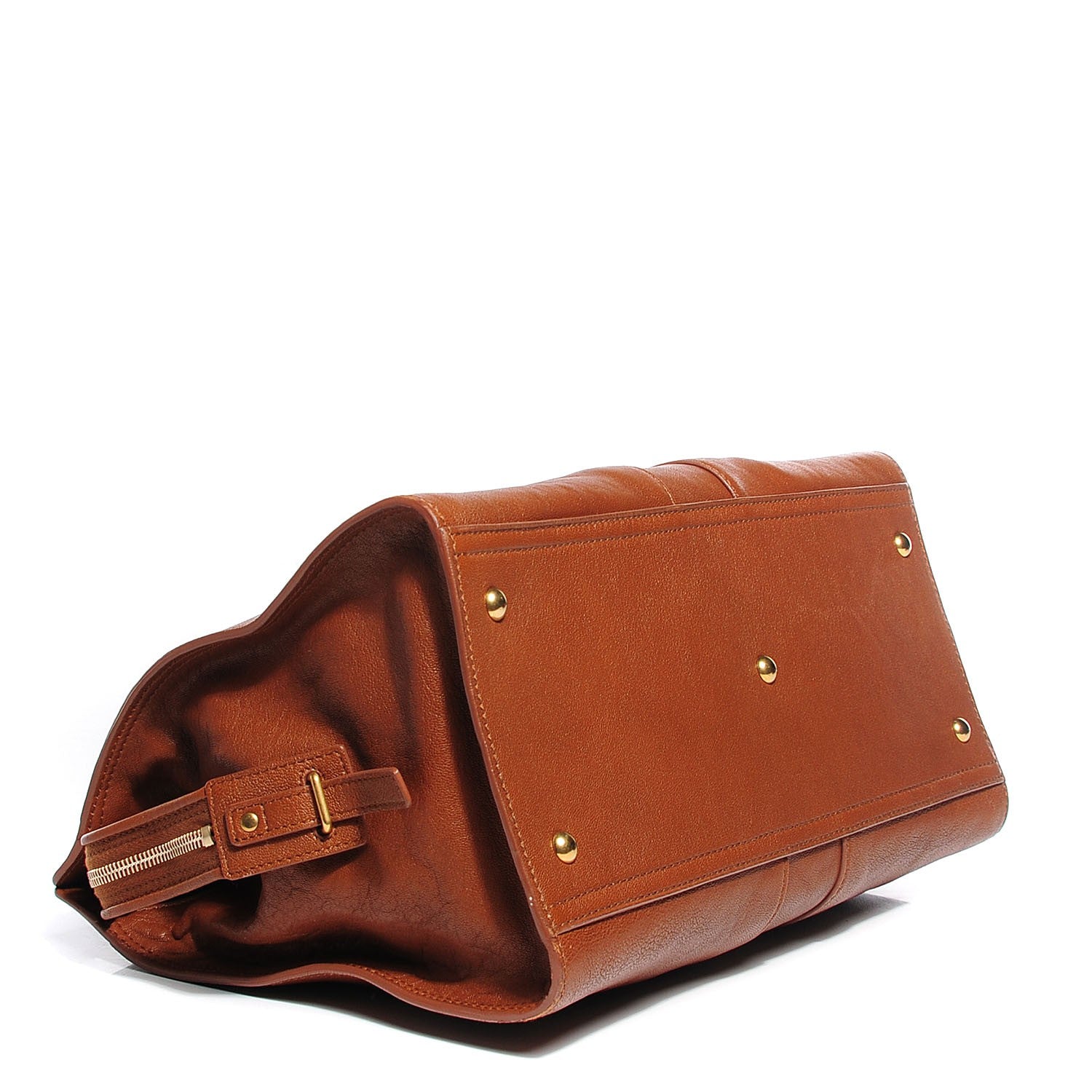Saint Laurent Leather Medium Cabas Chyc Whiskey 4 of 9