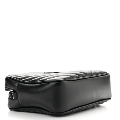 Saint Laurent Calfskin Matelasse Monogram Monochrome Lou Camera Bag Black 4 of 12